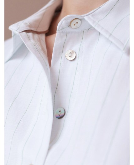 Блузка женская белый-светло-оливковый