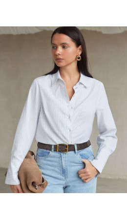 Блузка женская белый-синий