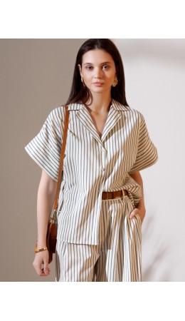 Блузка женская молочный-синий