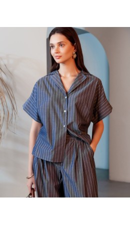 Блузка женская серо-синий