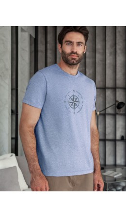 Футболка мужская голубой меланж_wander