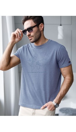 Футболка мужская голубой меланж_карта