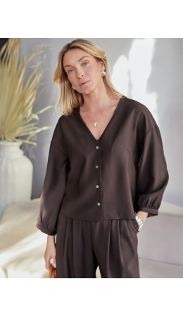 Блузка женская кофейный