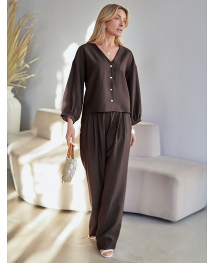 Блузка женская кофейный