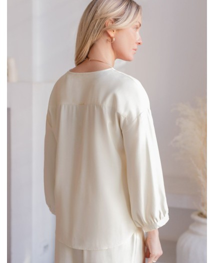 Блузка женская натуральный белый