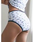 Трусы женские белый-т.синий цветы