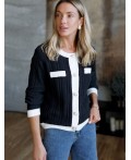 Жакет женский черный_нат.белый