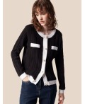 Жакет женский черный_нат.белый