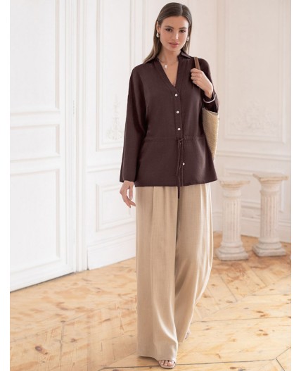 Блузка женская коричневый