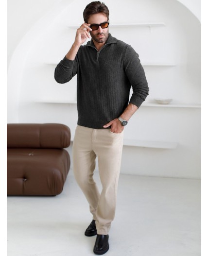 Свитер мужской темно-серый меланж
