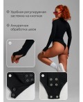 Боди с вырезом под палец Хенд черный