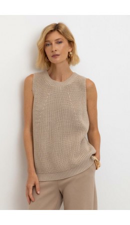 ЕВ 30206/бежевый меланж блуза-топ