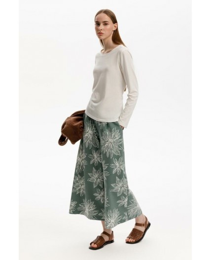 ЕВТ 4150/зеленый,крупные астры брюки