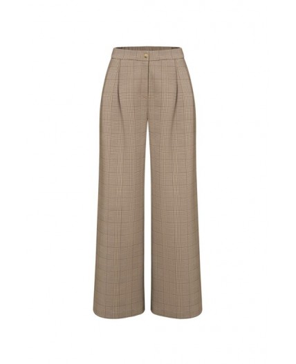 ЕВТ 4160/кремовый,клетка глен брюки