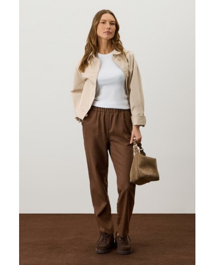 ЕТ 40022/бежево-коричневая гусиная лапка брюки