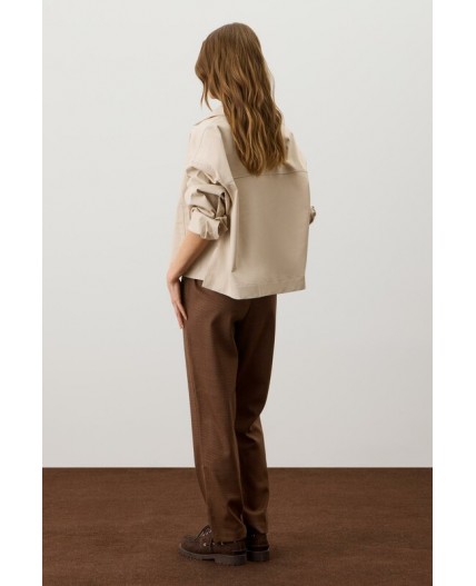 ЕТ 40022/бежево-коричневая гусиная лапка брюки