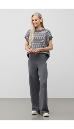 ЕВ 452/ш/тем.серый меланж брюки