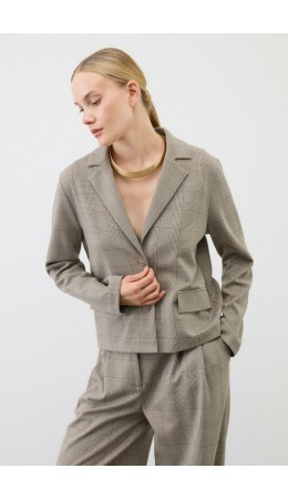 ЕВТ 3336/кремовый,клетка глен жакет