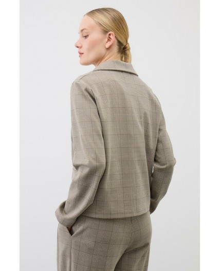 ЕВТ 3336/кремовый,клетка глен жакет