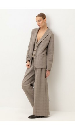 ЕВТ 3341/кремовый,клетка глен жакет