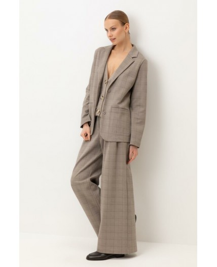 ЕВТ 3341/кремовый,клетка глен жакет