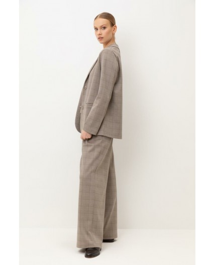 ЕВТ 3341/кремовый,клетка глен жакет