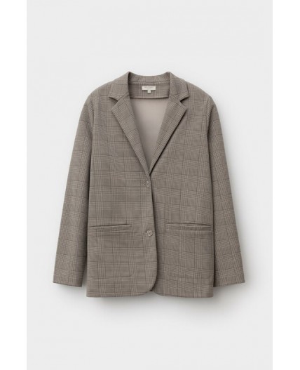 ЕВТ 3341/кремовый,клетка глен жакет