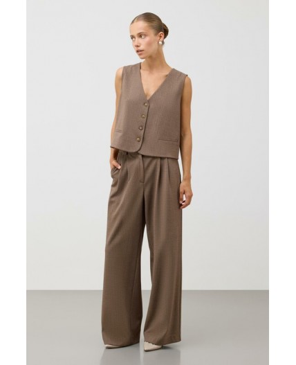 ЕВТ 3352/черный кофе,имитация текстиля жилет