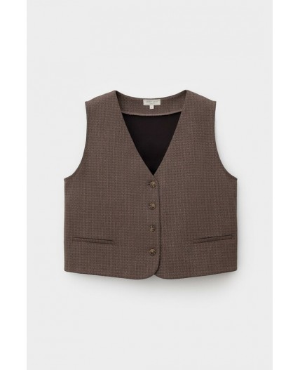 ЕВТ 3352/черный кофе,имитация текстиля жилет