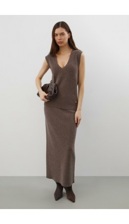 ЕВ 30308/ш/коричневый меланж жилет