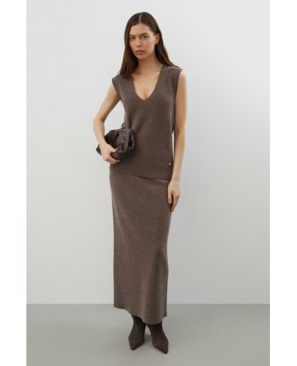 ЕВ 30308/ш/коричневый меланж жилет