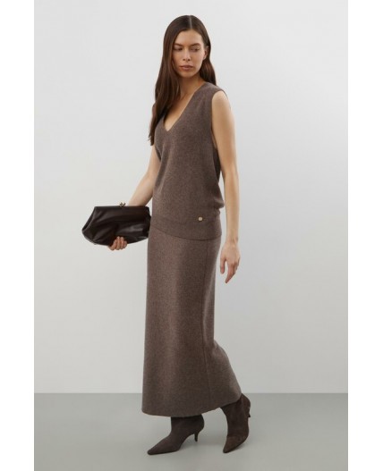 ЕВ 30308/ш/коричневый меланж жилет