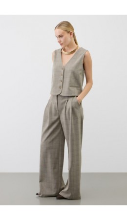 ЕВТ 3340/кремовый,клетка глен жилет