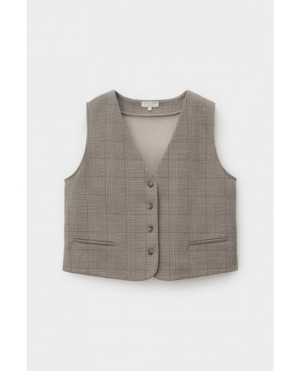 ЕВТ 3340/кремовый,клетка глен жилет