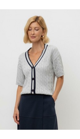 ЕВ 30210/жемчужный серый кардиган