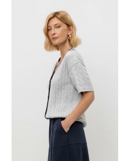 ЕВ 30210/жемчужный серый кардиган