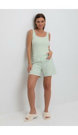 Е 20039/24/пастельно-зеленый,горошек пижама