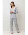 Е 20041/24/светло-серый,нежные цветы пижама