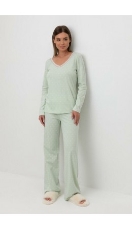 Е 20041/24/пастельно-зеленый,горошек пижама