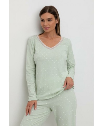 Е 20041/24/пастельно-зеленый,горошек пижама