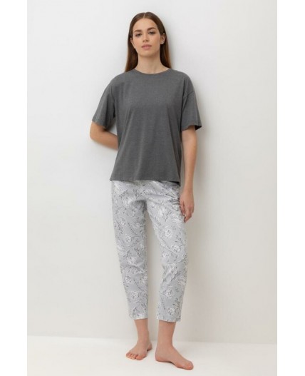 Е 20053/24/серый,нежные цветы пижама