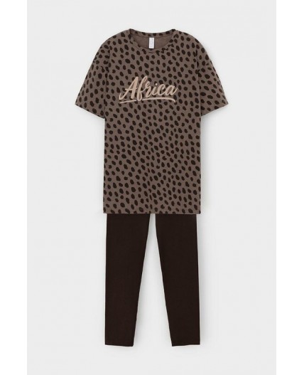 Е 20099/24/пятна сафари,черный кофе пижама