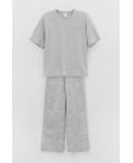 Е 20113/серебристое облако,леопард пижама