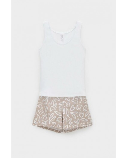 Е 20039/24/белый,абстрактные цветы пижама