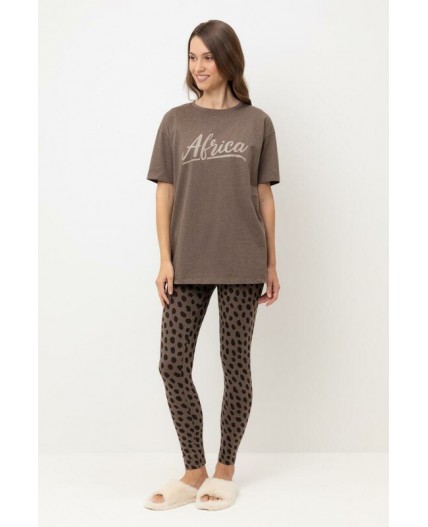 Е 20099/24/коричневый меланж,пятна сафари пижама