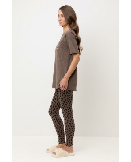 Е 20099/24/коричневый меланж,пятна сафари пижама