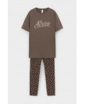 Е 20099/24/коричневый меланж,пятна сафари пижама