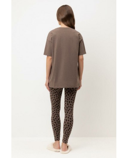 Е 20099/24/коричневый меланж,пятна сафари пижама