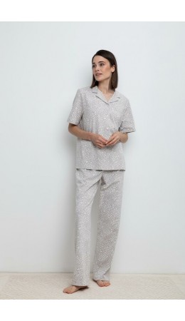Е 20114/серебристое облако,леопард пижама