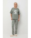 Е 20142/зеленый чай,тропические листья пижама